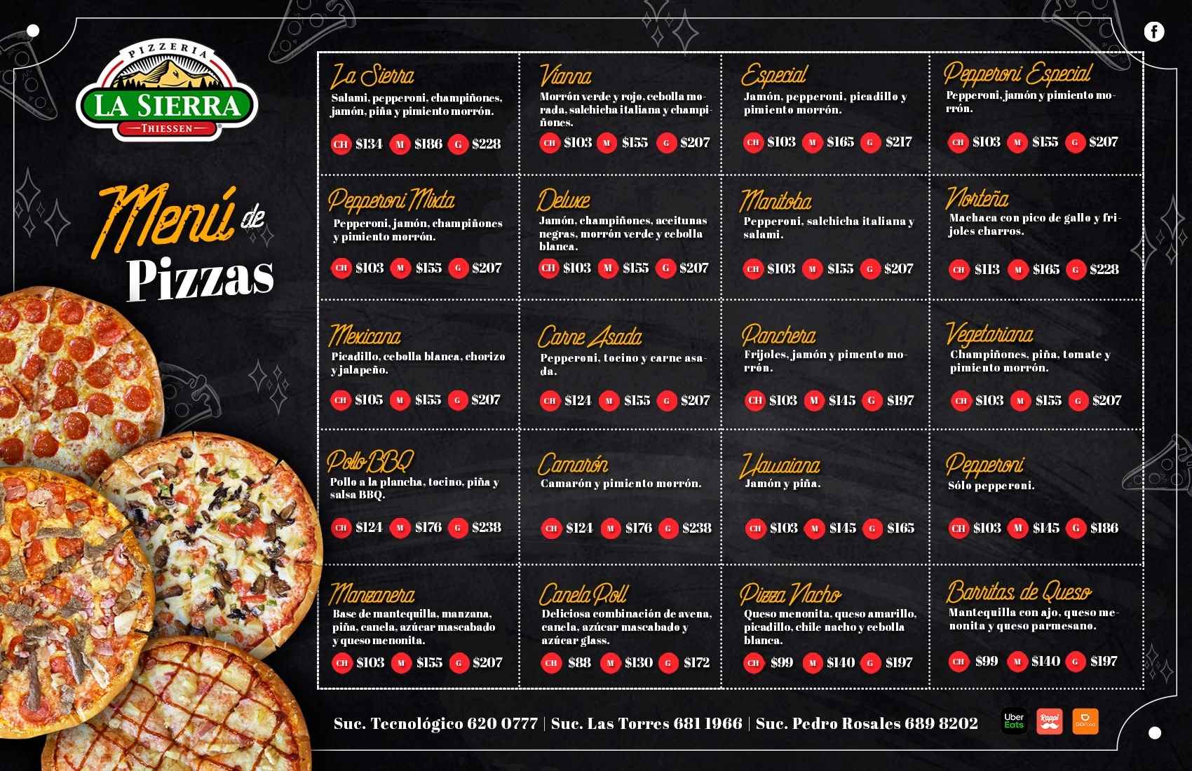 Pizzeria La Sierra Menú Precios México Actualizado noviembre 2024