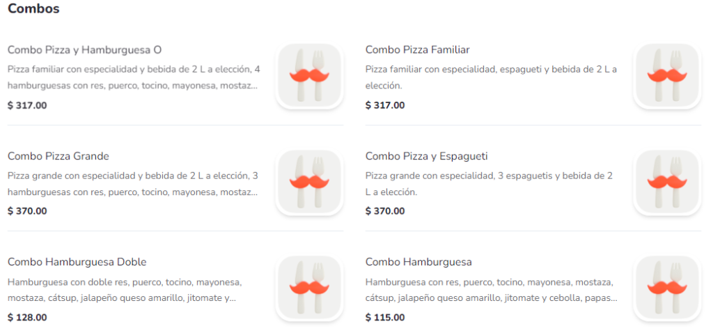 Charly Pizza Menú Combos Precio