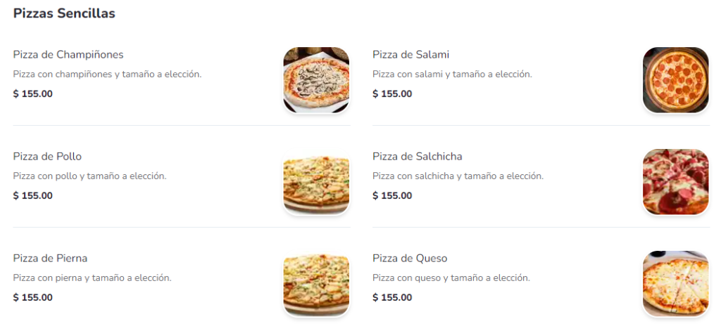 Charly Pizza Precios Pizzas Sencillas