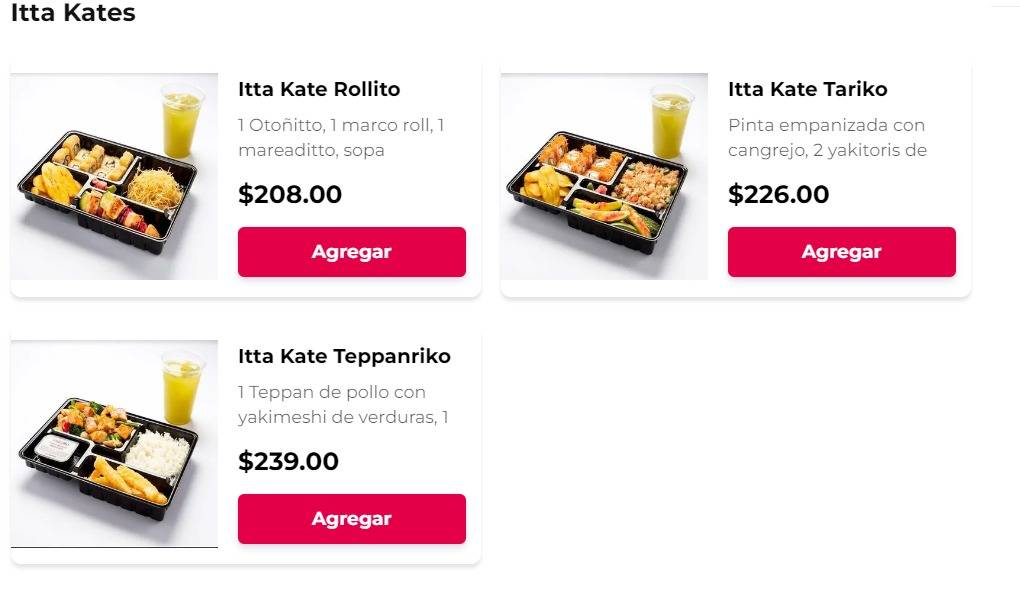 Sushi Itto Itta Kate Menú