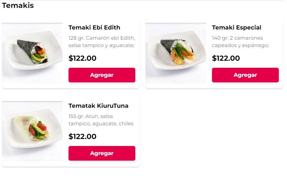 Sushi Itto Temakis Menú Precio