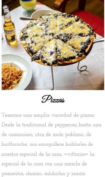 Vittorio’s Pizza Pizzas Menú Con Precio