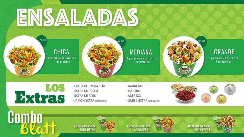 Blatt Salat Haus Complementos Menú y Precio