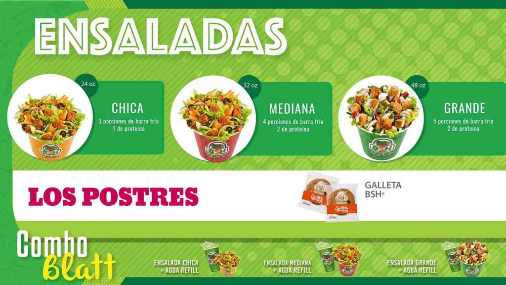 Blatt Salat Haus Ensaladas Menú
