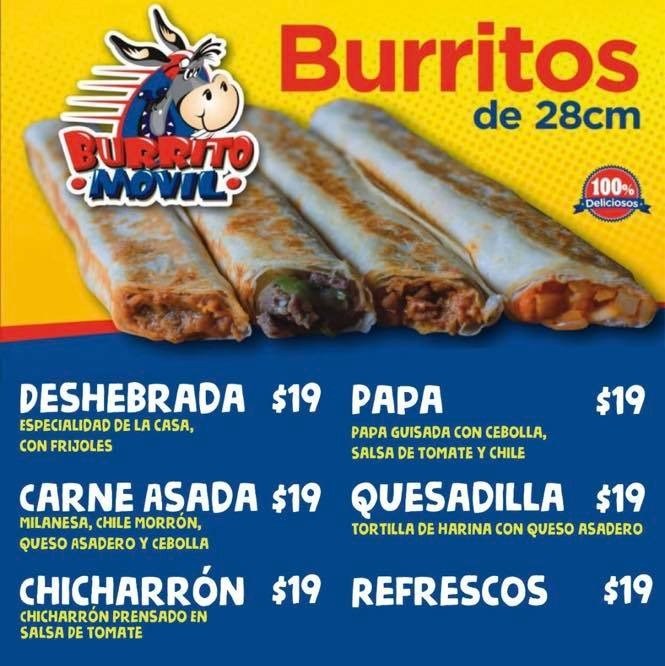 Burrito Movil Menú precios