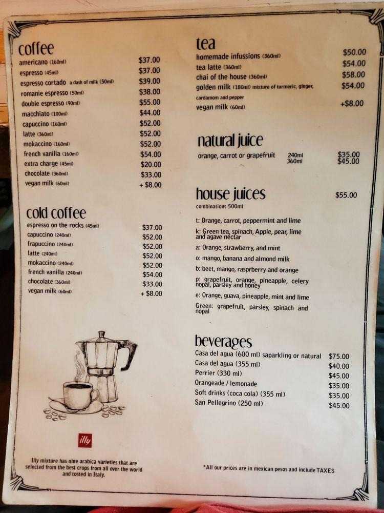 Café Toscano Menú México 2023