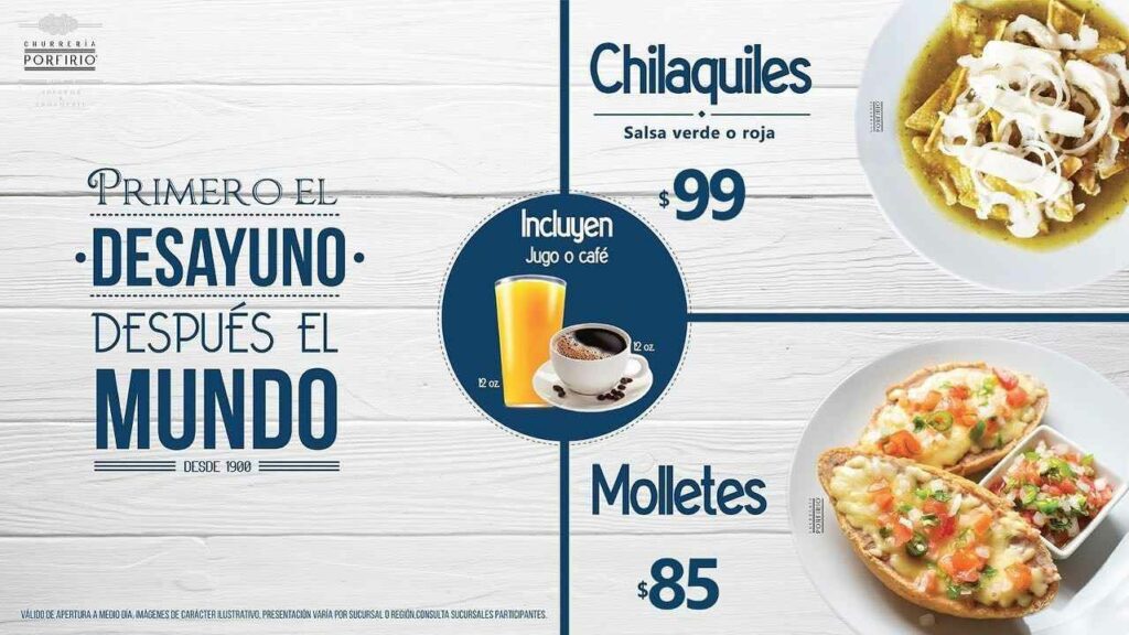 Churreria Porfirio Menú Precios México Actualizado Cómeme noviembre