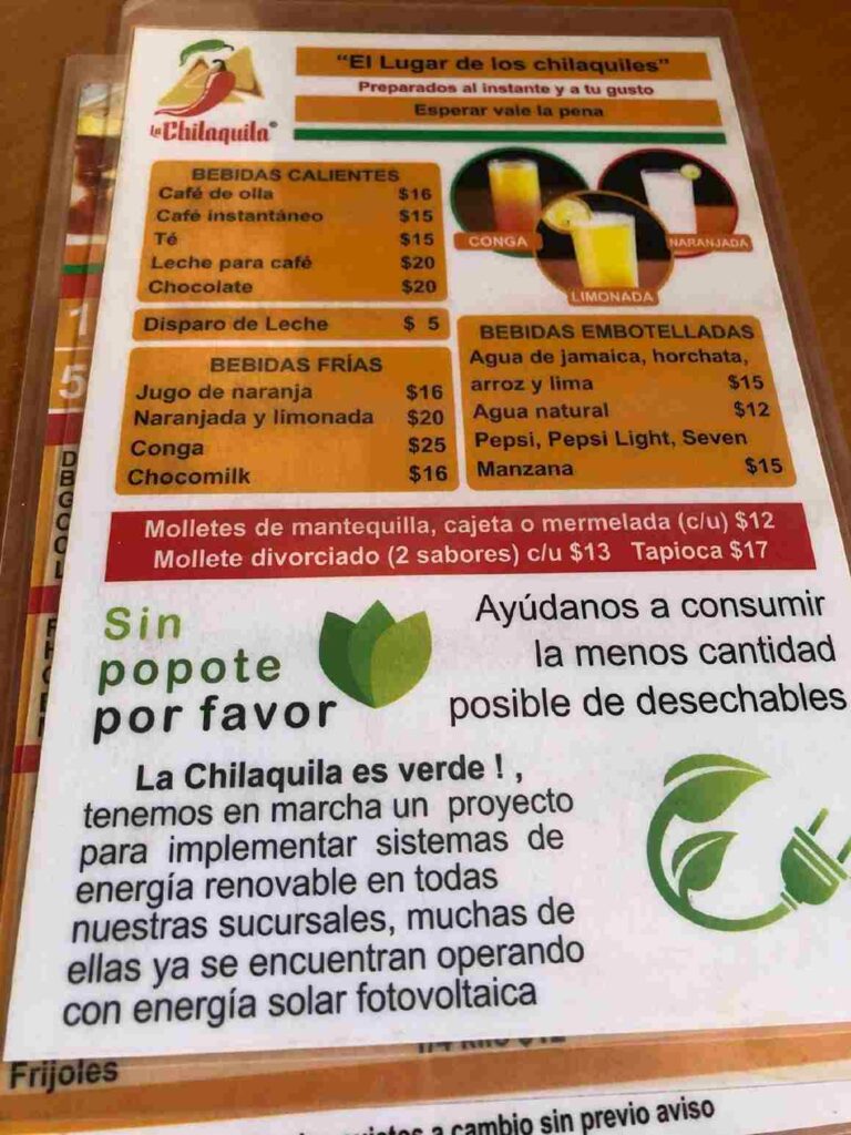 La Chilaquila Menú y precios