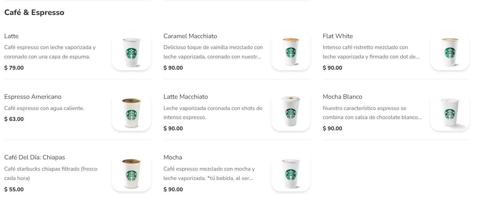 Starbucks Menú Precios México Actualizado (diciembre 2023)