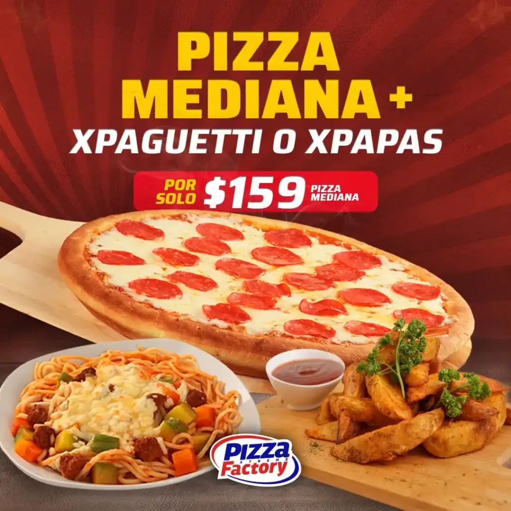 Pizza Xtreme Factory Combos Mediana Menú