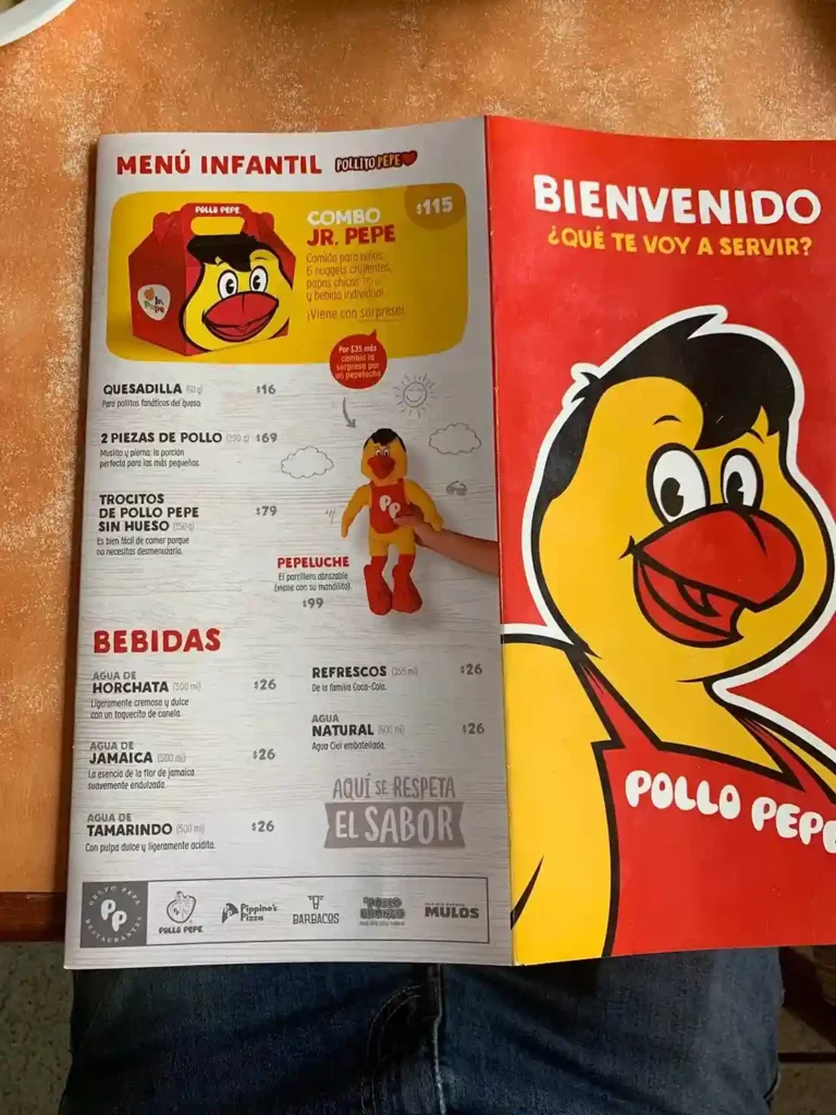 Pollo Pepe BEBIDAS Menú