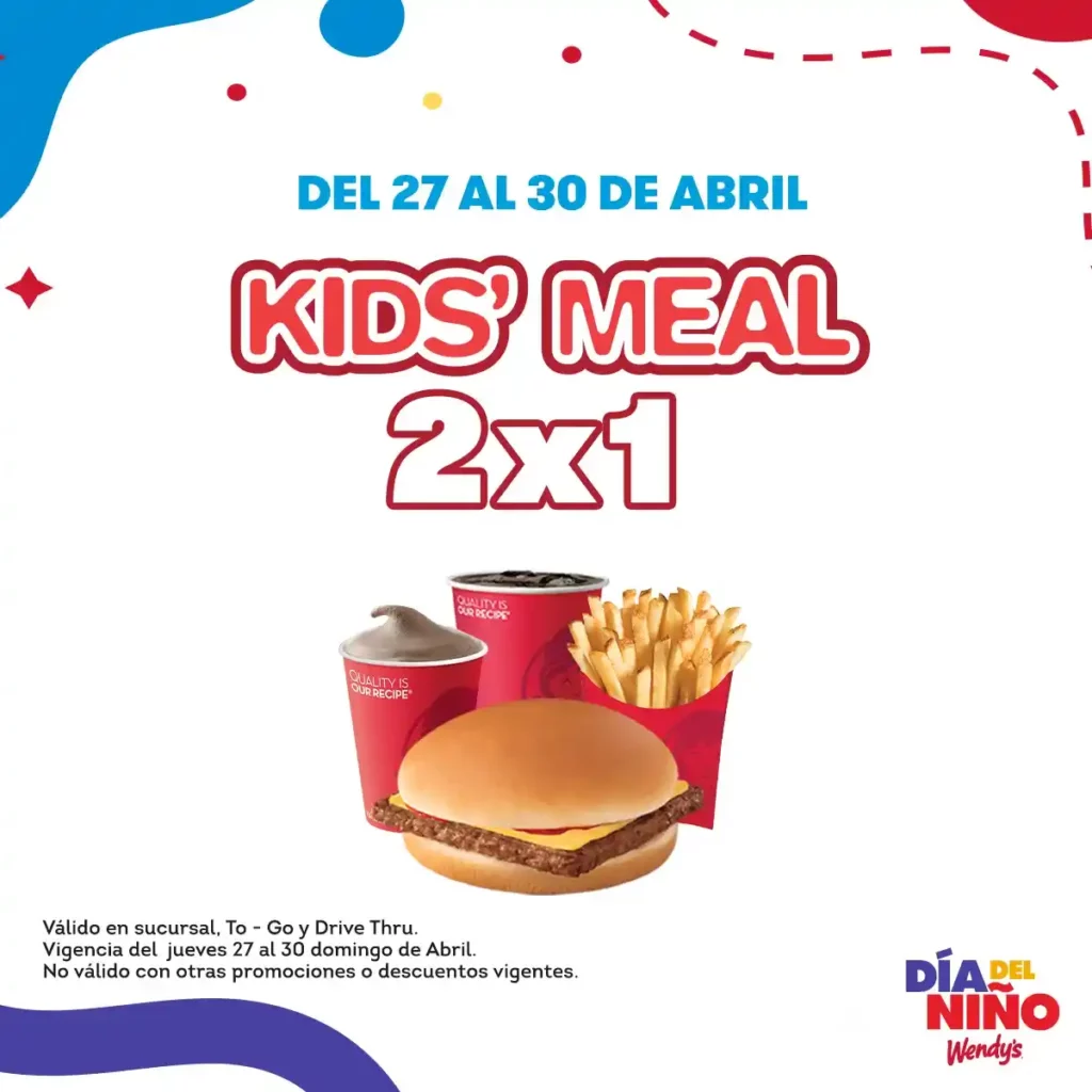 WENDY’S Kid meal Menú