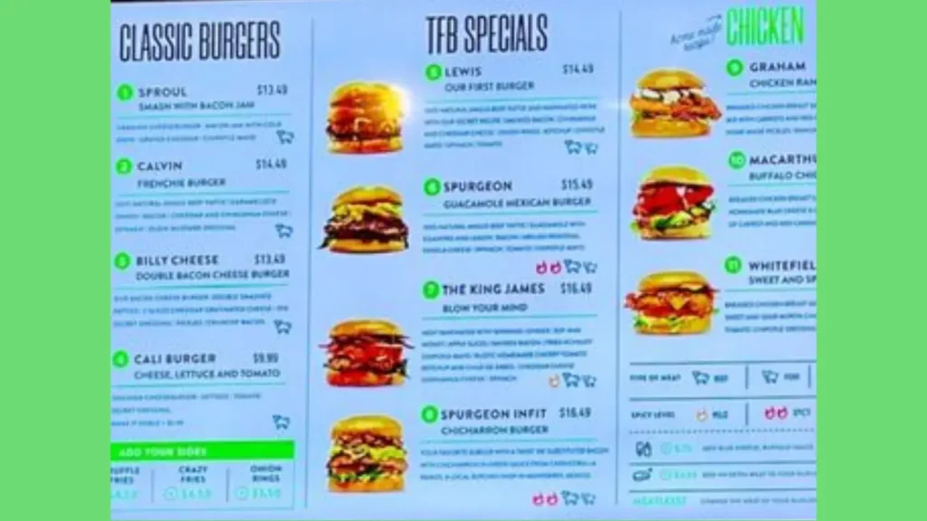 Hamburguesas The Food Box Menu
