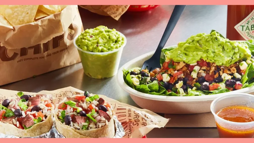 Arroz, frijoles y toppings Chipotle Restaurant Menu