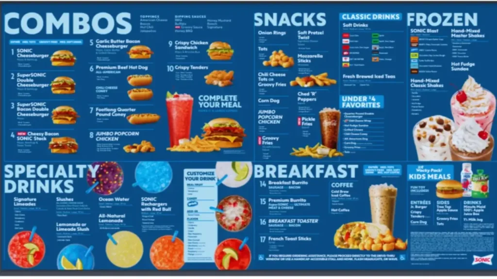 Combos Populares Sonic Menu Prices
