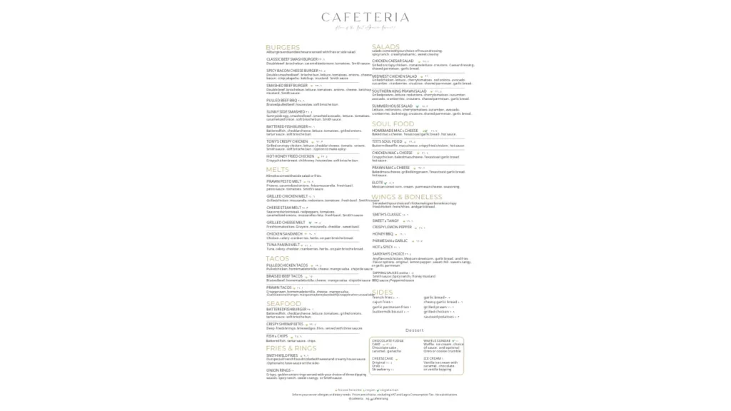 Almuerzo Menu Cafeteria