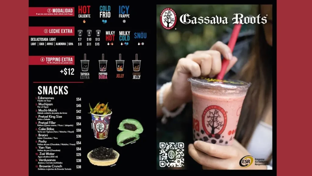 Toppings y complementos Cassava Roots Menu