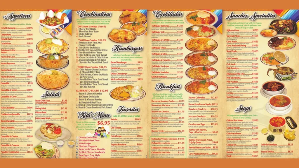 Entradas Don Sanchez Restaurant Menu