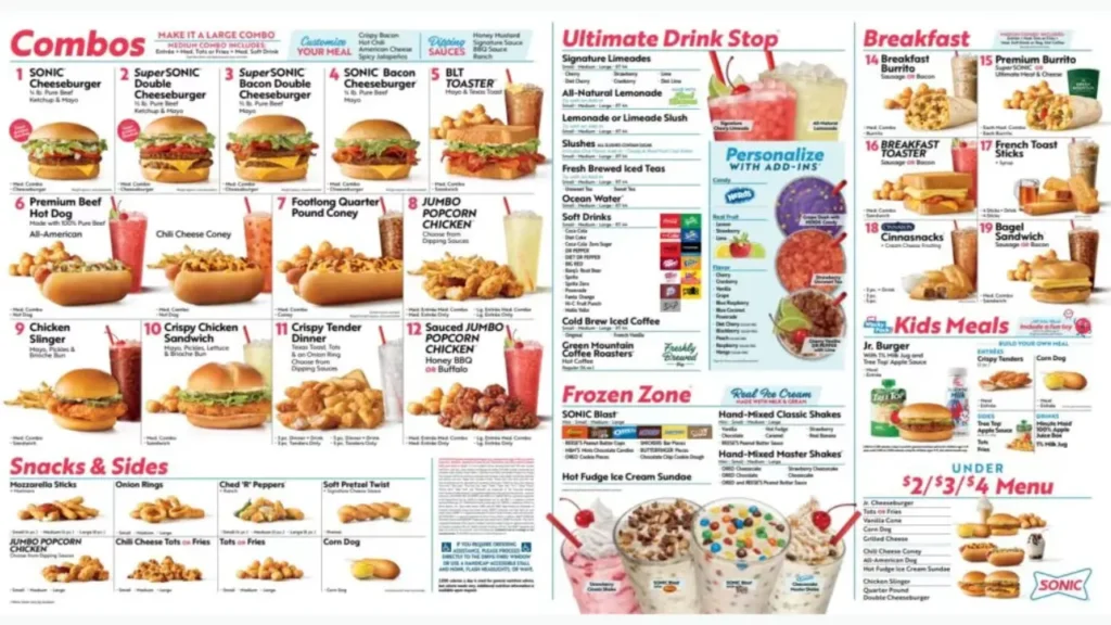 Famosas Hamburguesas Sonic Food Menu