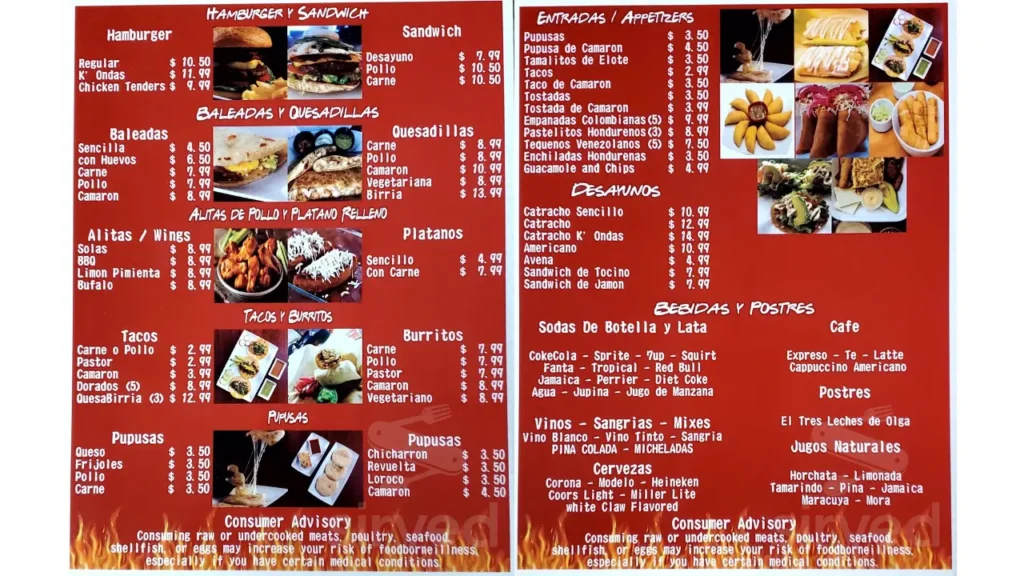 Platillos populares K Food Menú