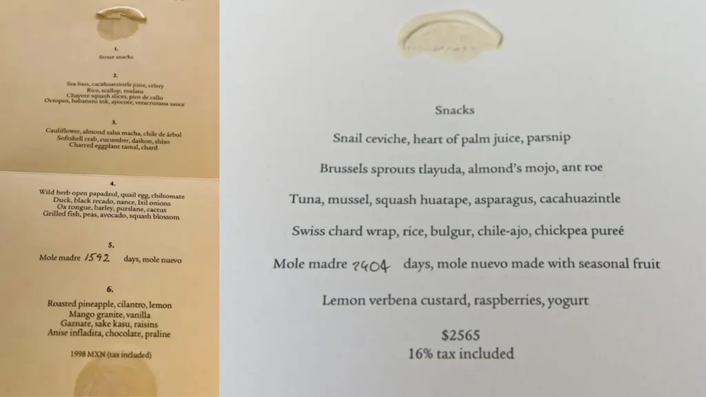 Platos Emblemáticos Pujol Menu Price