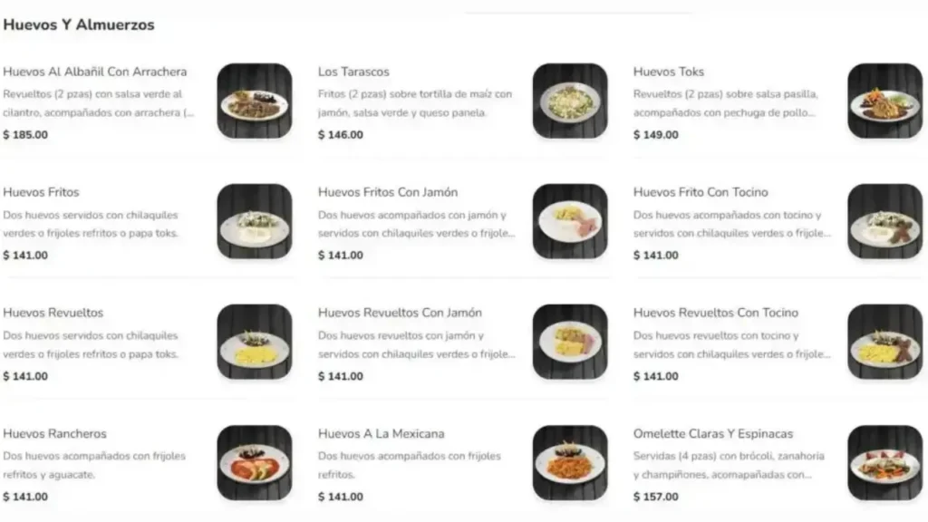 Sabores Tradicionales Mexicanos Toks Menú y Precios