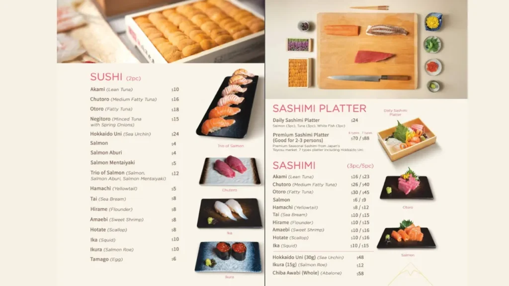 Sushi Rolls y Nigiri Nozomi Japanese Street Food Menú