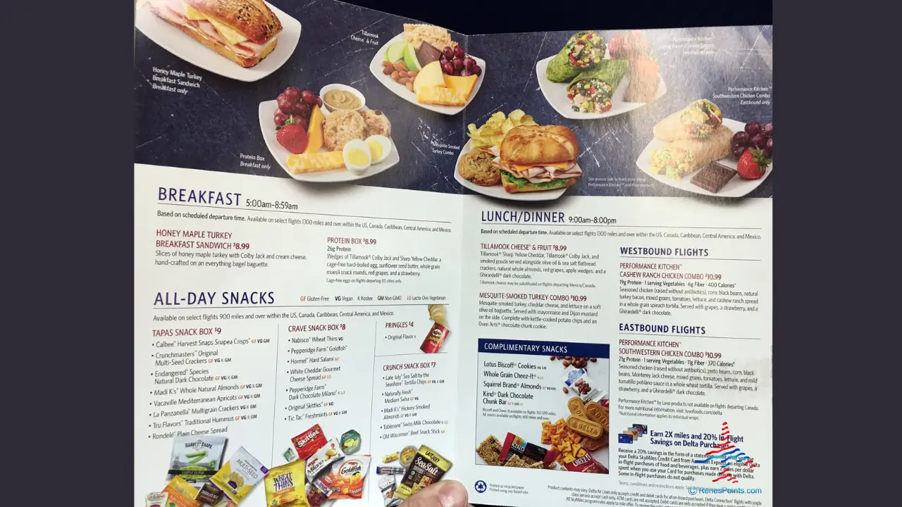 Delta Inplane Menu Delta Airlines Food Menu International Flights Lo que debes saber
