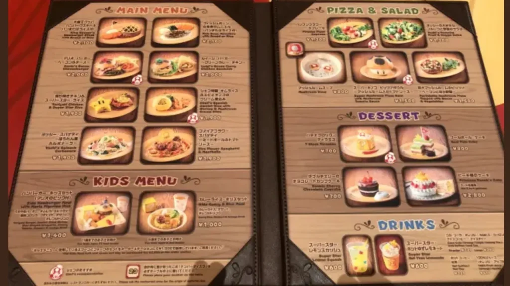 Entradas Super Nintendo World Food Menu