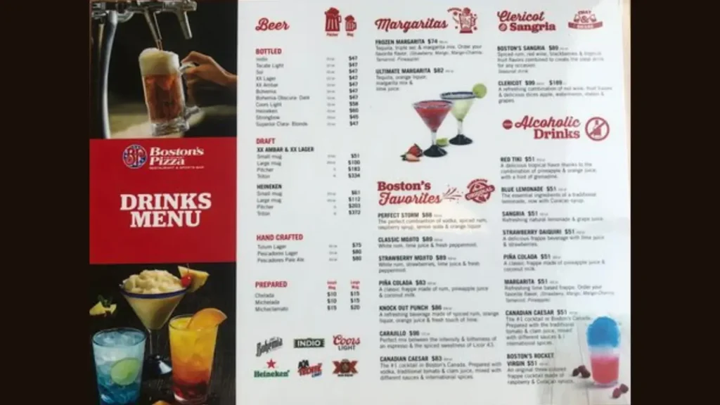 Entradas y Aperitivos Boston's Menu