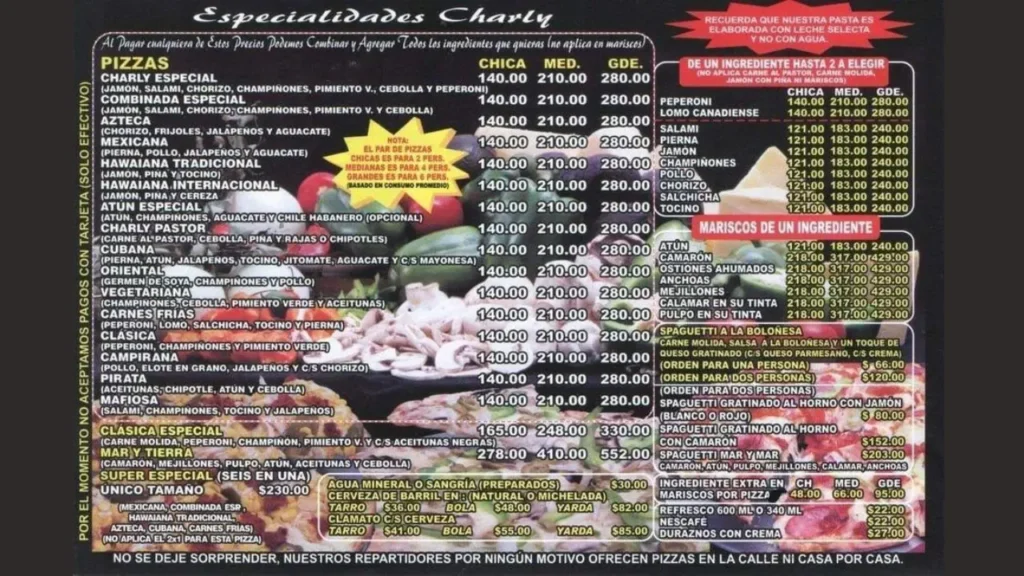 Hamburguesas y Sándwiches Menu Charly Pizza