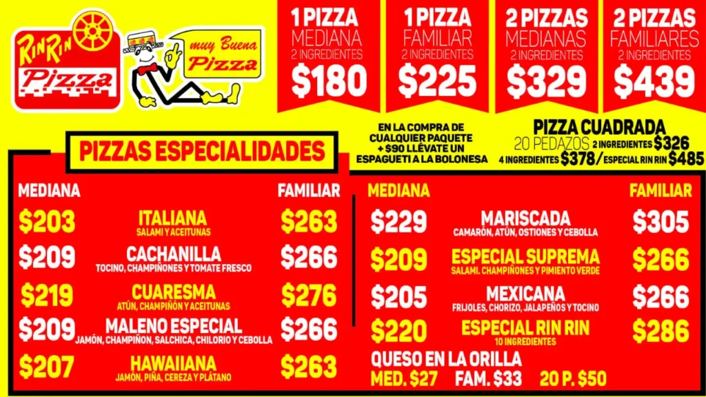 Enfoque en ingredientes de calidad Rin Rin Pizza