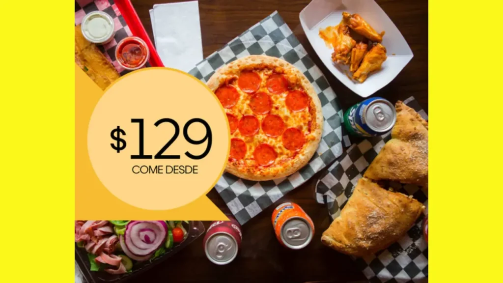 Variedad y opciones del menú Rin Rin Pizza